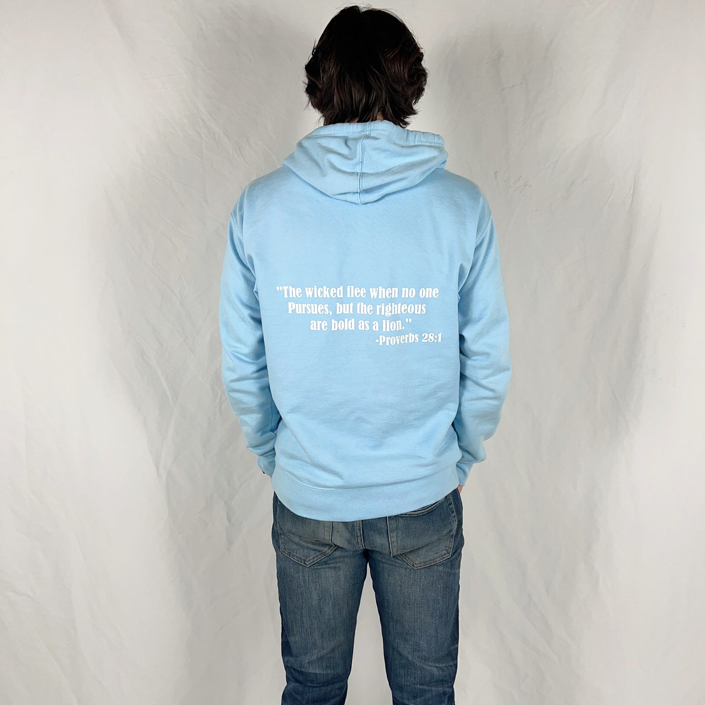 Aqua Blue-White Sanctify Hoodie