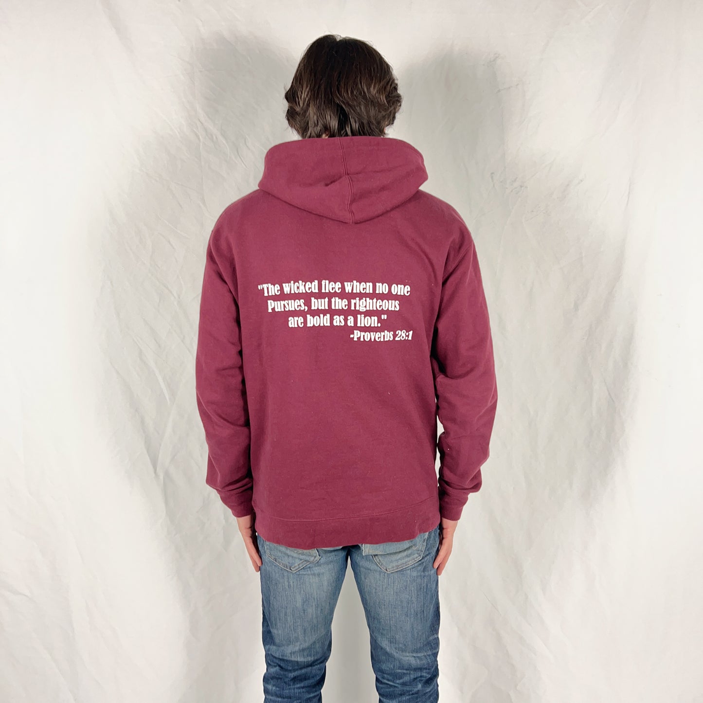 Maroon-White Sanctify Hoodie