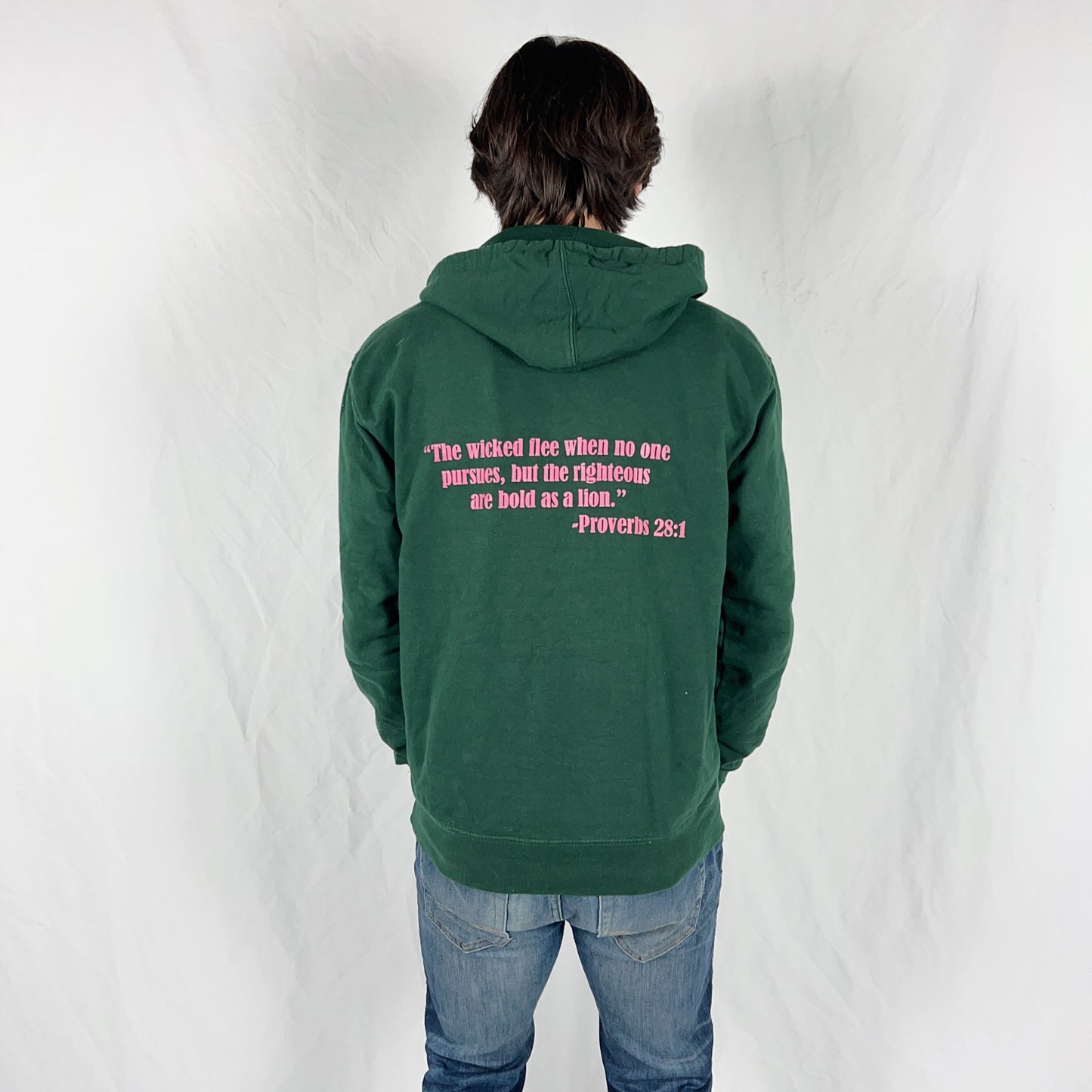 Forest Green-Pink Sanctify Hoodie