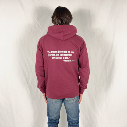 Maroon-White Sanctify Hoodie
