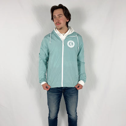 Mint Blue Windbreaker-White Sanctify