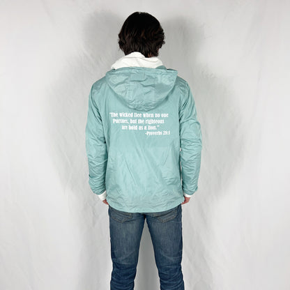 Mint Blue Windbreaker-White Sanctify